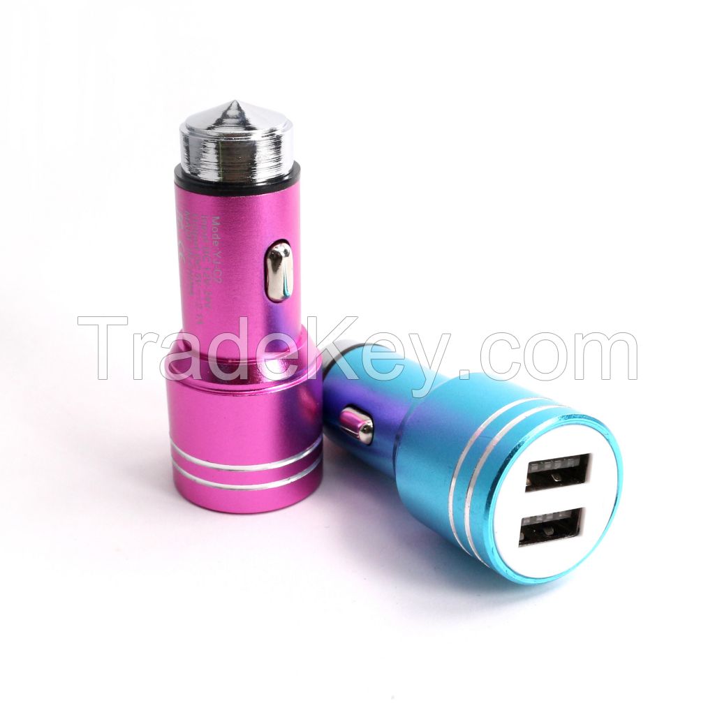 safety hammer Dual USB car charger
