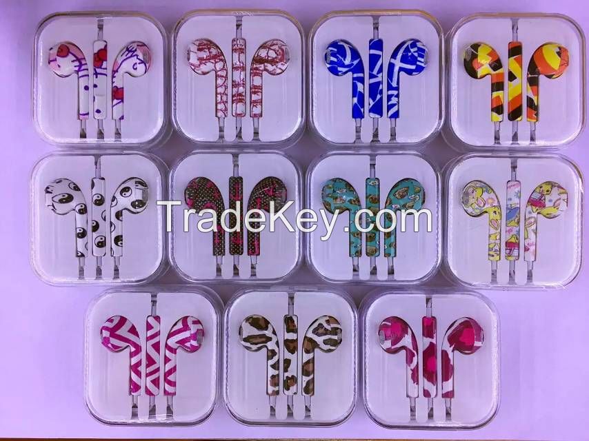Floral pattern Earpods for iPhone with Mic and Remote