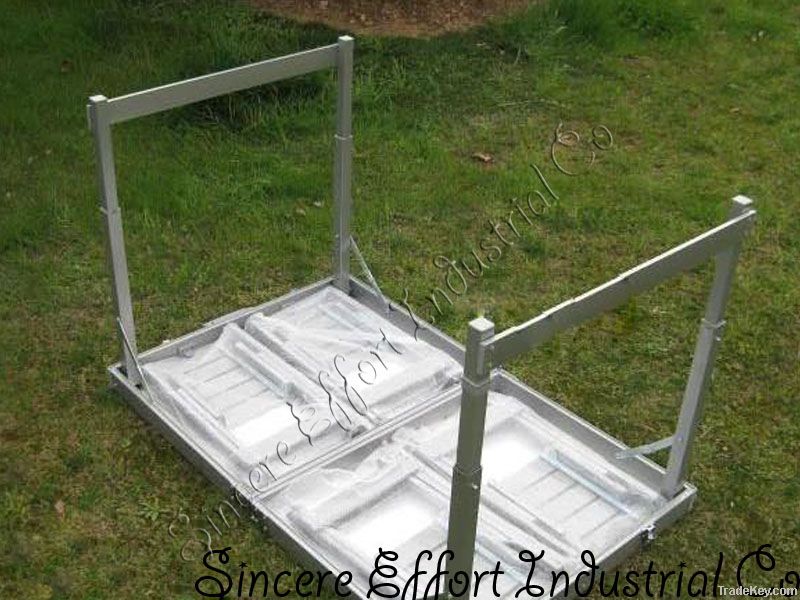 ALUMINUM FOLDING TABLE WITH STEEL STOOL