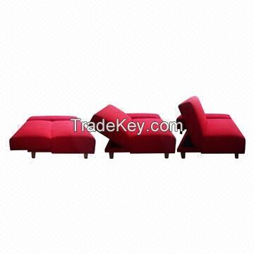 3 Steps Fabric Sofa Bed with Equal Match Stool, 98 x 51 x 32cm Stool Sofa