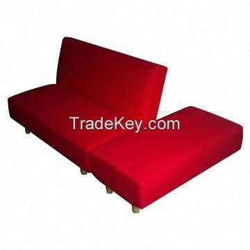 3 Steps Fabric Sofa Bed with Equal Match Stool, 98 x 51 x 32cm Stool Sofa