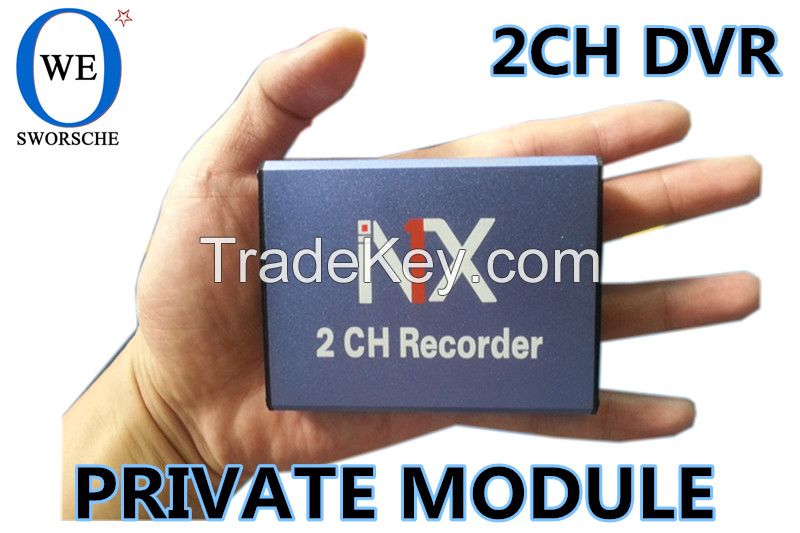 2CH SD Card DVR with IR Remote Control Record Simultaneously 128GB SD