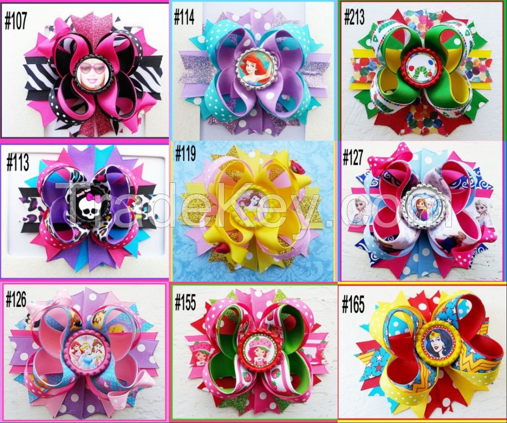 4.5" Inspired Boutique Layered Hair Bow birthday hair bows girl hair