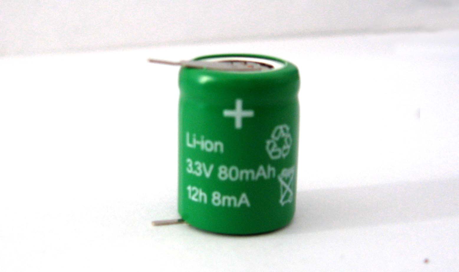 Security Li-Ion Rechargeable Battery 3.3V 80mAh