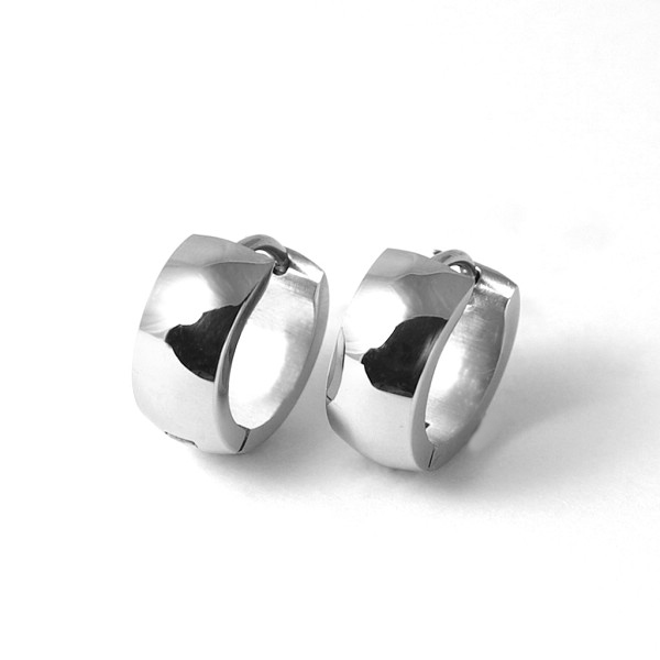 stainless steel hoop earring - shiny