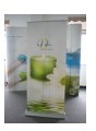roll up banner stand features heavy-duty aluminum construction