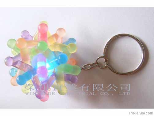 Flashing Knitted Ball Keychain