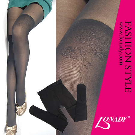 Ladies Tights with Delicacy Embroidery Pattern Opaques stocking