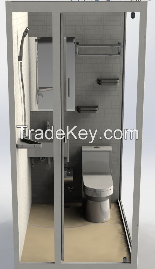 Easy to install prefab all in one full function SMC bathroom pod
