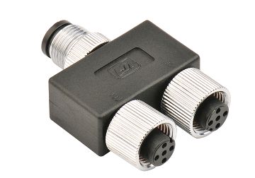 M12 1 MALE CONNECTOR TO 2 FEMALE CONNECTOR