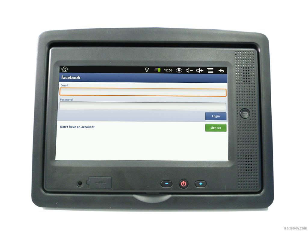 Car tablet PC with touch screen, android OS, mounting bezel