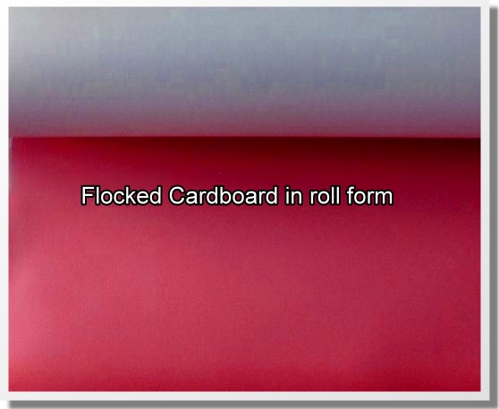 Flocked cardboard in roll form