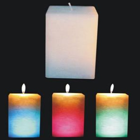 Pillar Square Shape Color Changing Candle