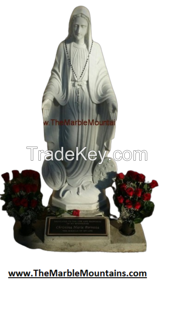 Viet Nam marble statue of Mother Mary- Tu Hung stone arts