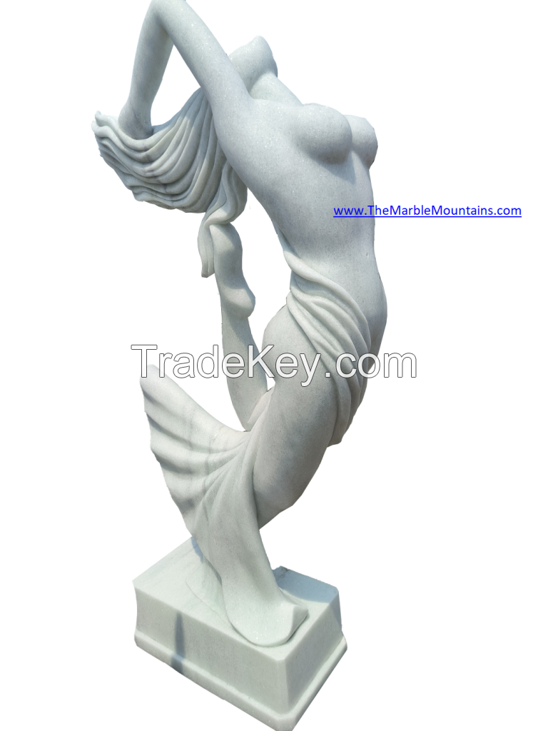 Viet Nam marble girl statue - Tu Hung stone arts