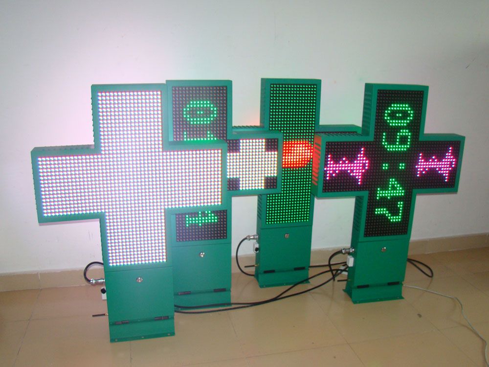 RGB 3D led pharmacy cross display