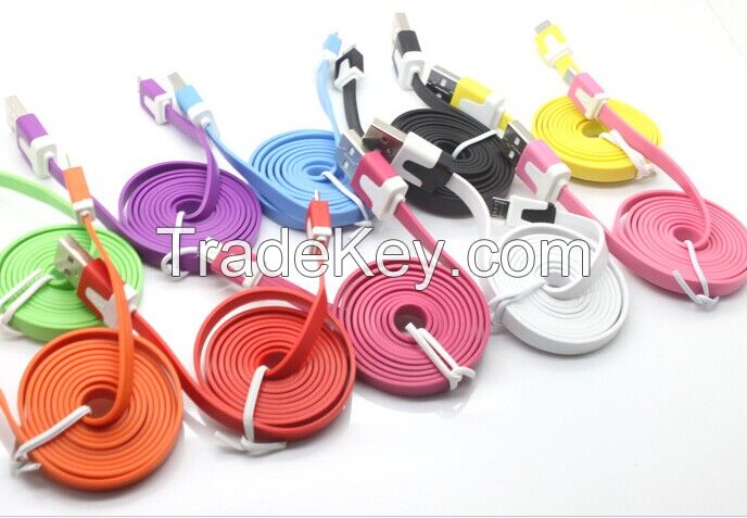 Colorful Noodle Sync Data Micro USB Cable Charging Line For V8 Port Sa