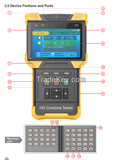 4.0'' LCD Screen 1080P HDMI CCTV IP Tester/POE Test/ CVI Camera Tester T62 With 8G Momory Internal and Video Record
