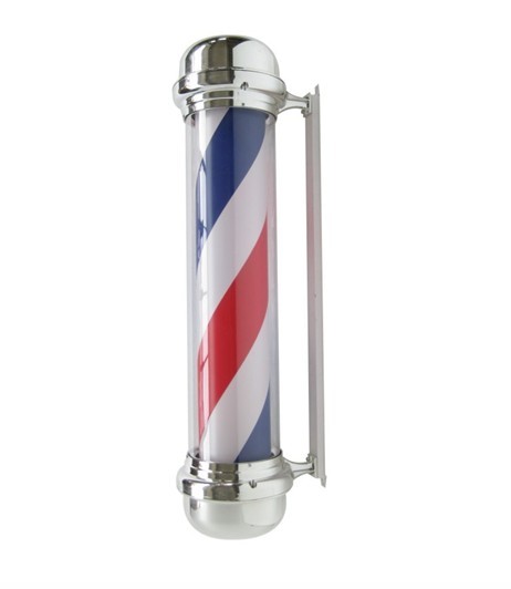 Chrome plated flat cap barber pole (313)