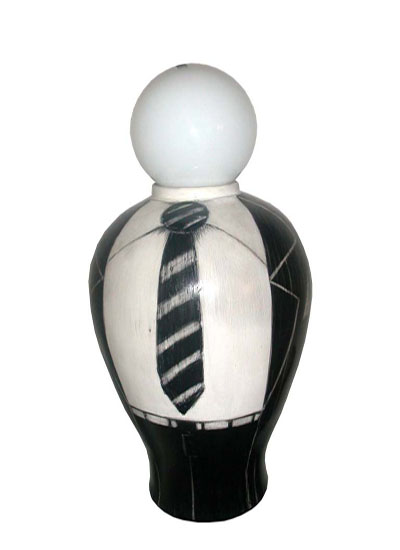 Men lamp with pencil marks