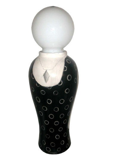 Women lamp with pencil marks