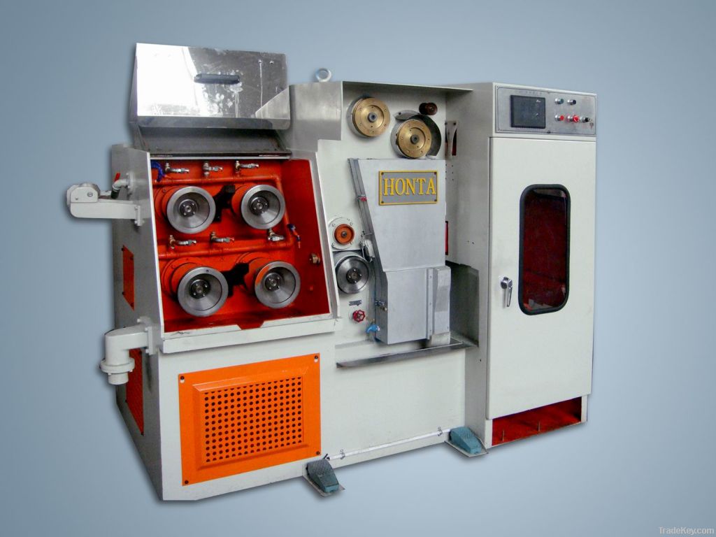 Fine wire drawing machine with continuous annealer
