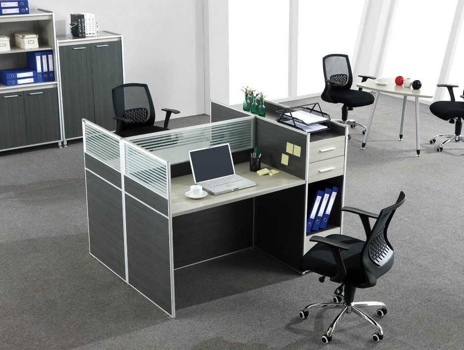 new design two seater modular workstation with file cabinet