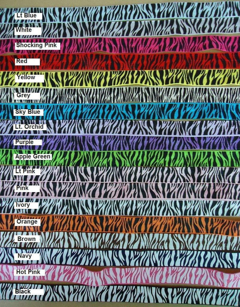 5/8" Zebra Fold Over Elastic