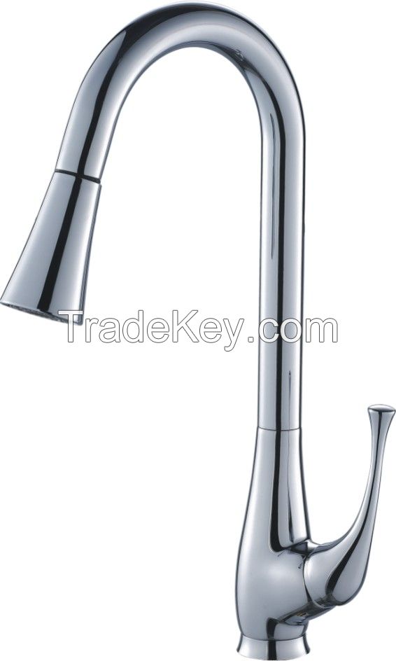 Brass pull out kitchen mixer