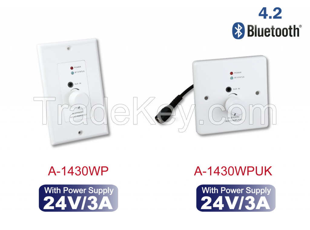 24W Wall Plate Audio Amplifier with CSR Bluetooth v4.2