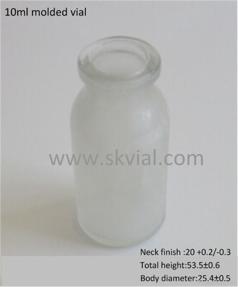 10ml molded glass bottle for antibiotic type II, III