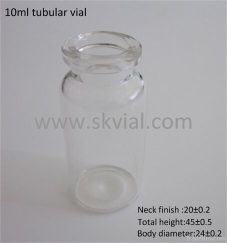 10ml tubular glass vial for injection type I