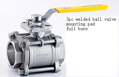 3pc ball valve with mounting pad