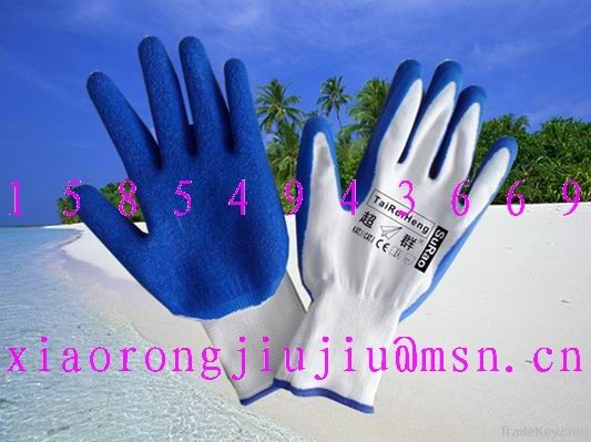 13 Gauge polyester/nylon latex wrinkle glove