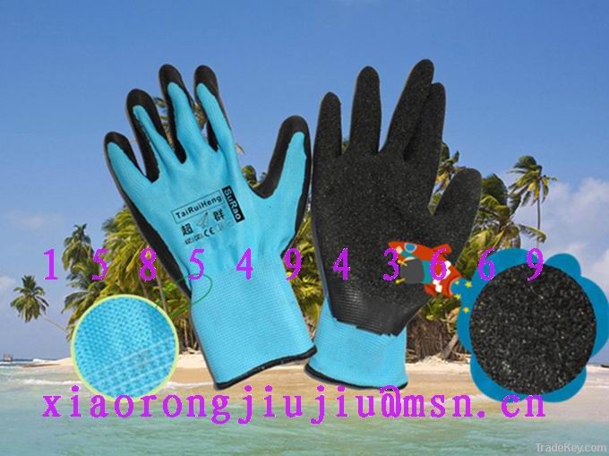 13 Gauge polyester/nylon latex wrinkle glove
