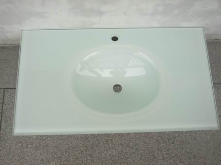 ultra white glass basin