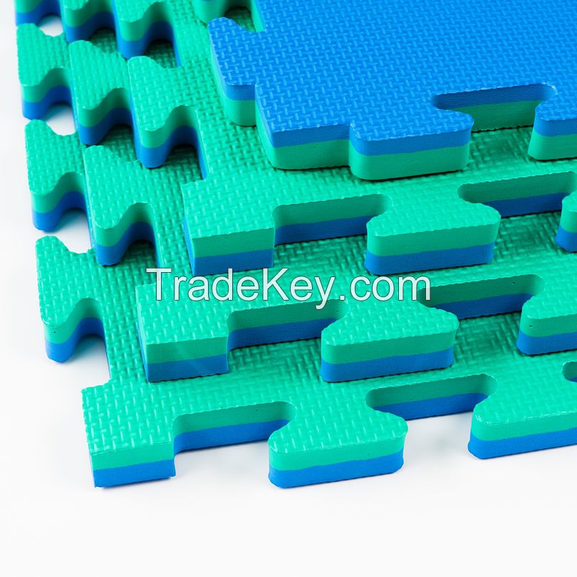 4-tile Multi-color Exercise Mat Solid Foam EVA Playmat Kids Safety Play Floor