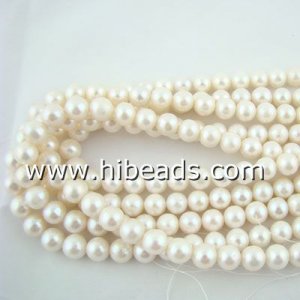 round white freshwater pearl beads 6-7mm 16" strand