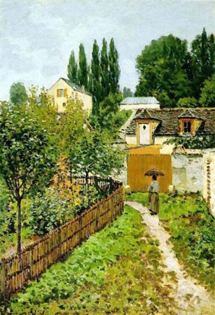 Garden Path in Louveciennes, Antique Oil Paintings