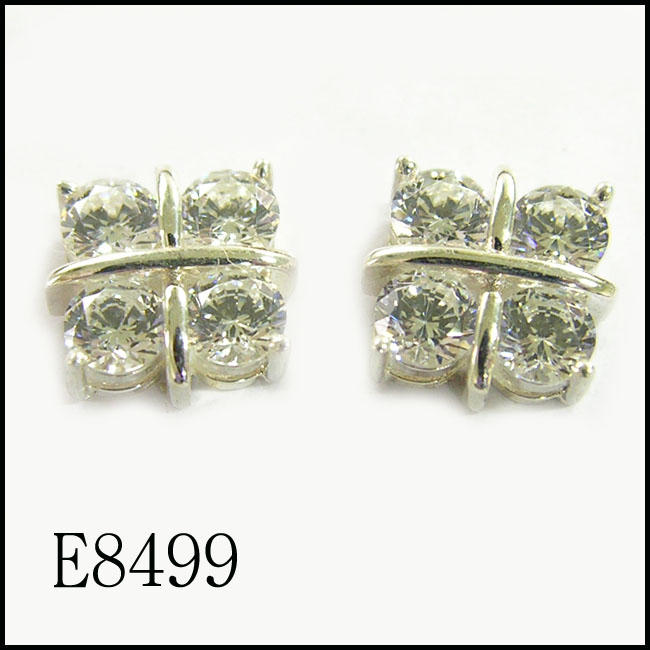 925 Silver & Gold Earring (Set with CZ)