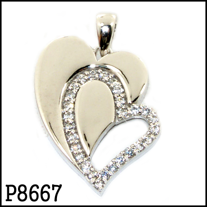 925 Silver & Gold Pendant (Set with CZ)