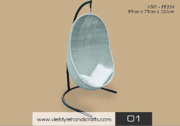 Poly rattan hanging pod chair