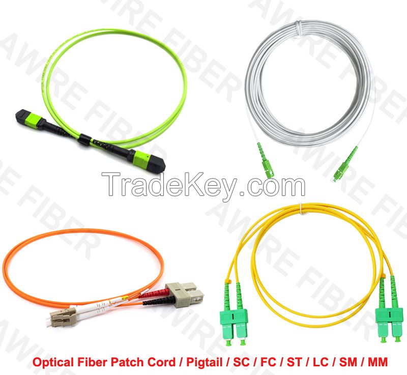Awire Fiber Optic cable patch cord fiber pigtail PLC splitter SM SC to SC connector for FTTH