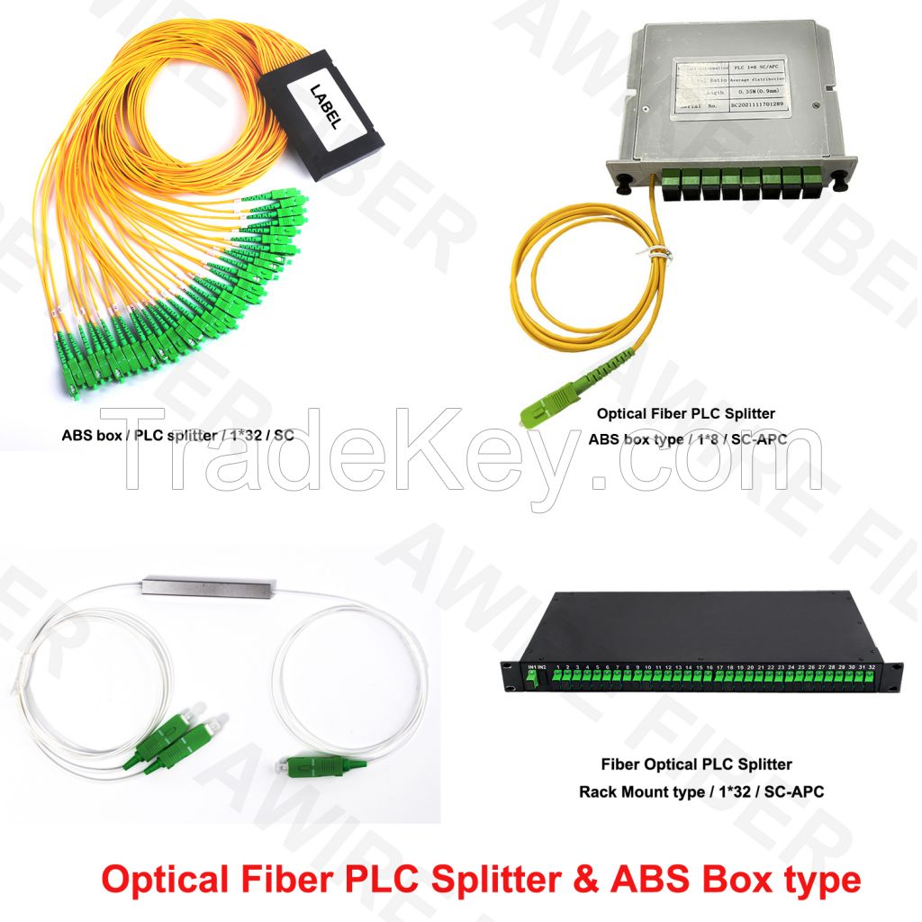 Awire Fiber Optic cable patch cord fiber pigtail PLC splitter SM SC to SC connector for FTTH