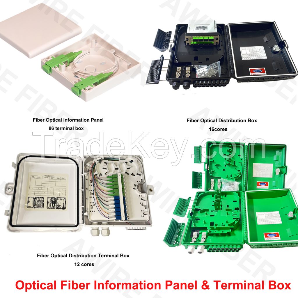 Awire Fiber Optic cable Terminal Box Fiber Closure Joint Box distribution installation box information panel patch panel for FTTH