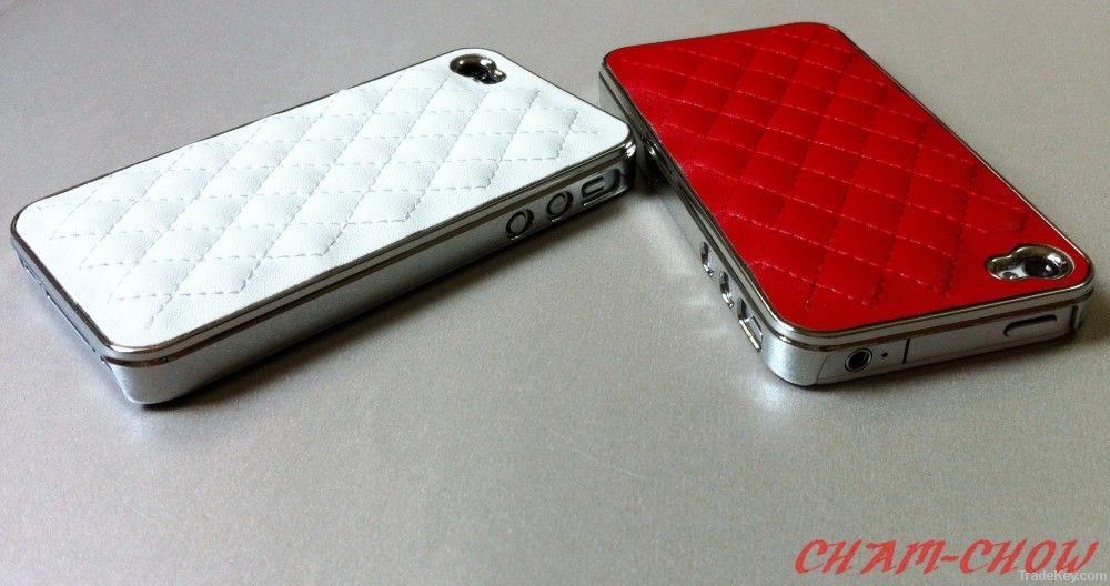 Leather Grid Argyle Case for iPhone4/4s, Classical n Elegant, 10 Colors