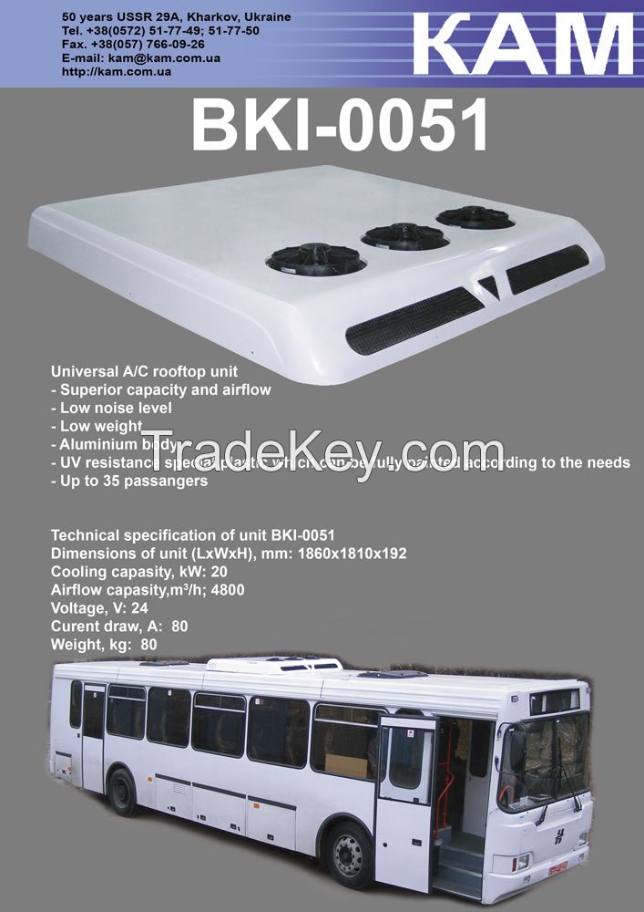 A/C rooftop unit BKI-0005 12v/24v 20kWt