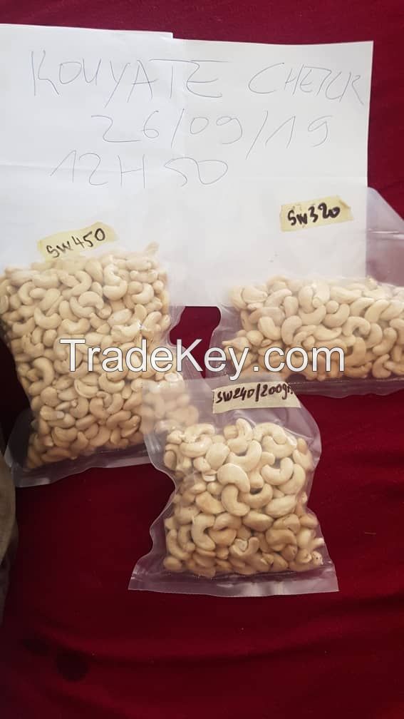 Cashew Nut Kernels and Raw Cashew Nuts