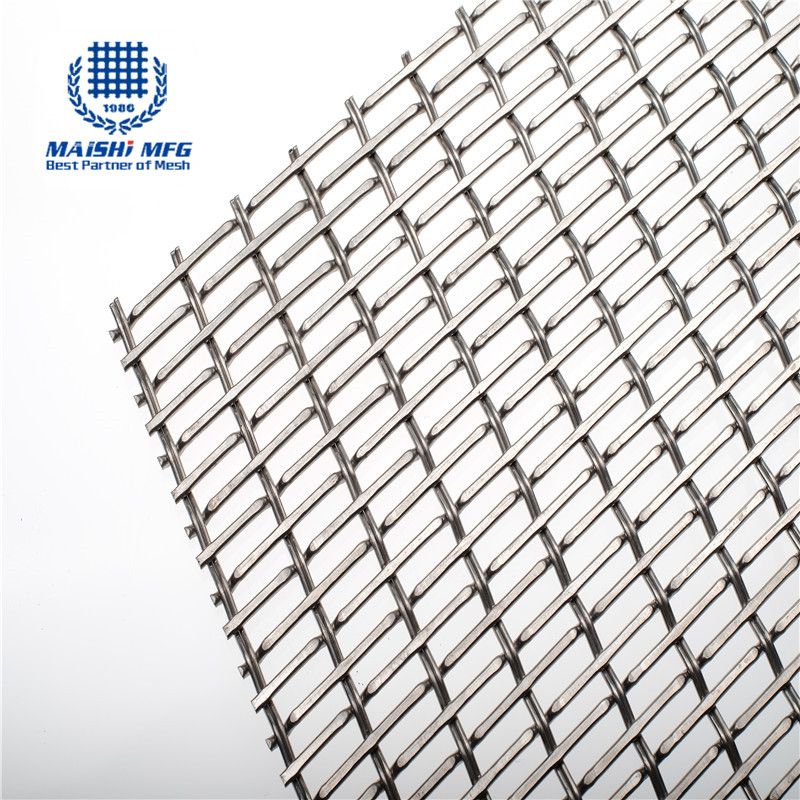 Flat Top Lock Crimp Woven SS Decorative Metal Mesh 