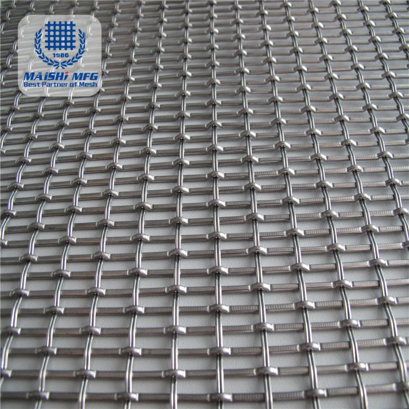 Flat Top Lock Crimp Woven SS Decorative Metal Mesh